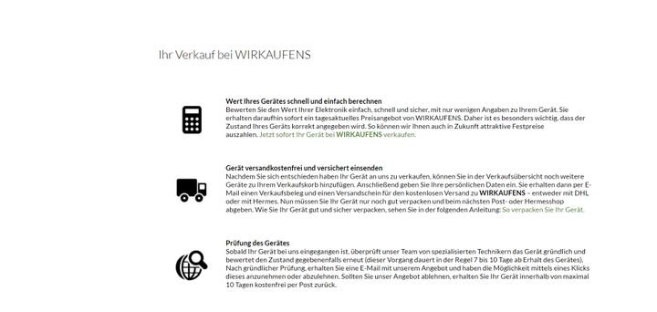 Die Ankaufkonditionen bei Wirkaufens im Überblick