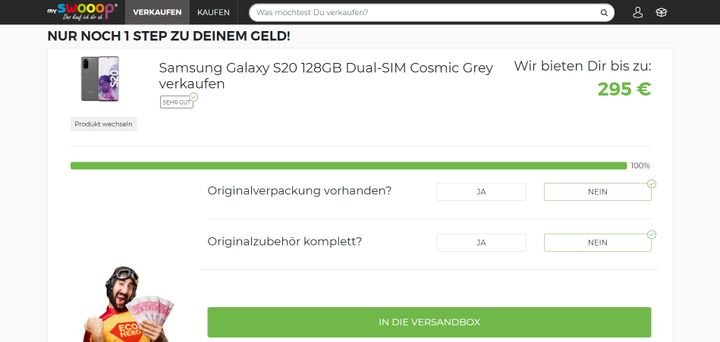 Die Preise bei mySWOOOP sind solide, liegen in der Regel aber weit unter denen der Konkurrenz