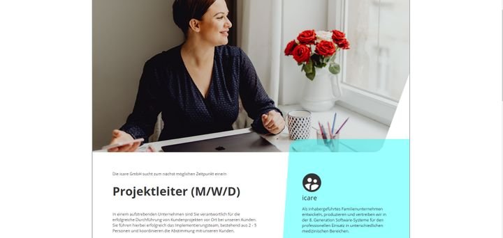 So könnte Ihre fertige Stellenanzeige aus dem BITE Bewerbermanager aussehen