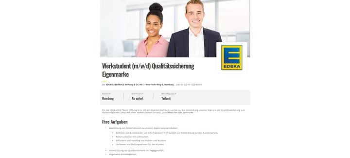 Ein Beispiel für ein mögliches Anzeigen-Layout für die Supermarkt-Kette Edeka.