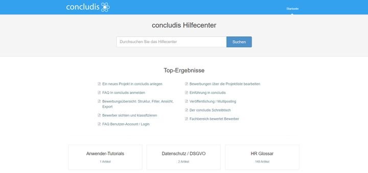 Im Online-Helpcenter finden Sie Tutorials, Tipps und Tricks rund um die Arbeit mit concludis
