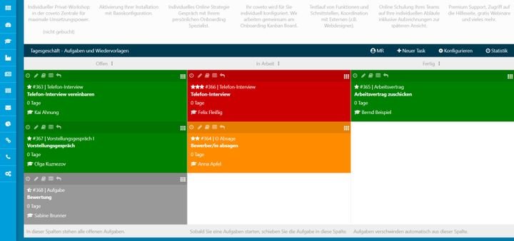 Mit dem Task-Management im Kanban-Stil werden keine Aufgaben übersehen