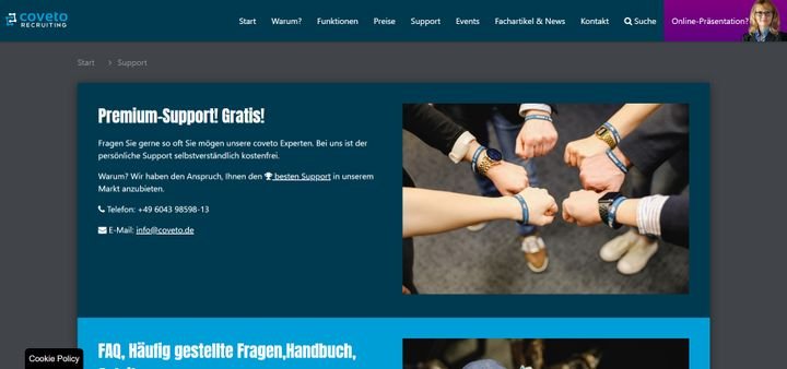 Das Supportteam des Anbieters ist auf vielen Kanälen erreichbar und bietet Gratis-Support per Mail und Telefon
