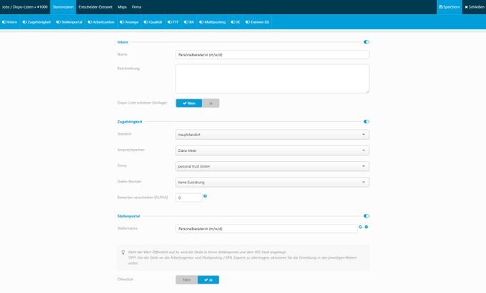 Bereits bei der Erstellung von Ausschreibungen legen Sie Veröffentlichungskanäle fest