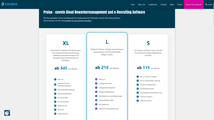 Die Preise der coveto-Tarife