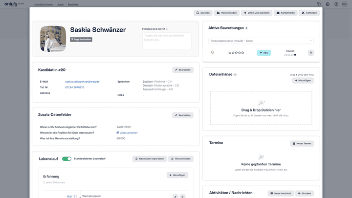 Selbst im kostenlosen Tarif leistet der CV Parser von onlyfy gute Dienste