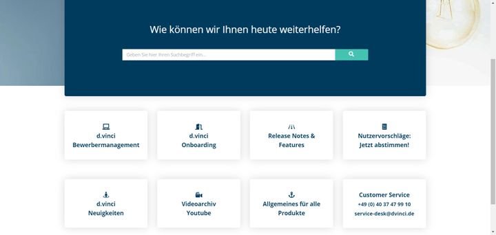 Im Online-Helpcenter von d.vinci finden Sie umfassende Tutorials sowie nützliche Infos rund um die Software