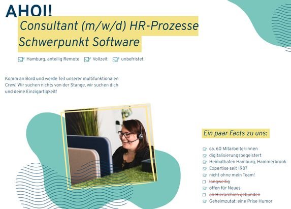 So könnte Ihre Stellenausschreibung aus d.vinci aussehen, wenn Sie fertig ist