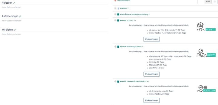 Auf Wunsch greifen Sie auf eines der vorgefertigten Multiposting-Pakete von d.vinci zurück
