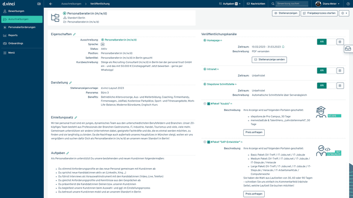 Wählen Sie aus vorgeschlagenen Kanälen und Anzeigenpaketen aus