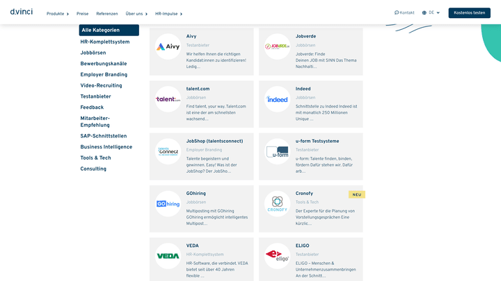 d.vinci bietet viele Partnerschaften an