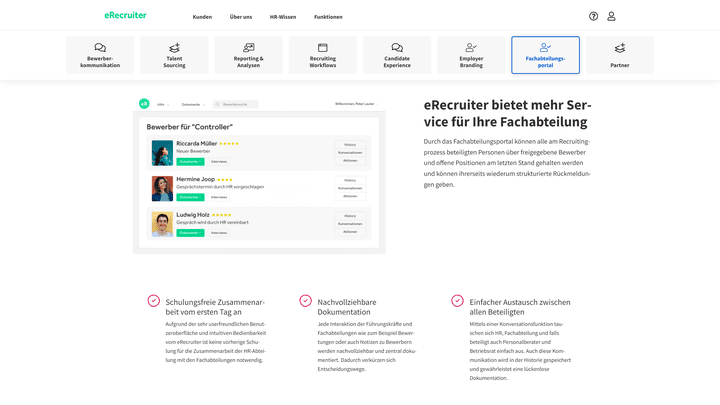 Mit eRecruiter erhalten Ihre Kund:innen oder Fachbereiche einen eigenen Zugang