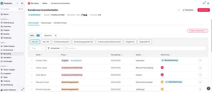 Factorial gewinnt durch ein übersichtliches und modernes Design und eine tolle Benutzeroberfläche