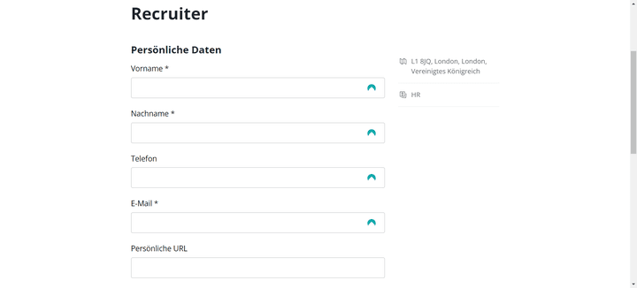 Mithilfe des Online-Formulars bewerben sich deine Kandidat:innen einfach und bequem.