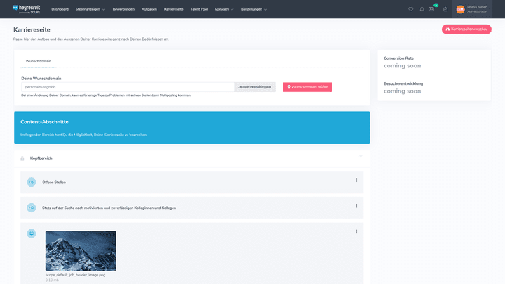 Das Titelbild sowie Überschriften sind anpassbar