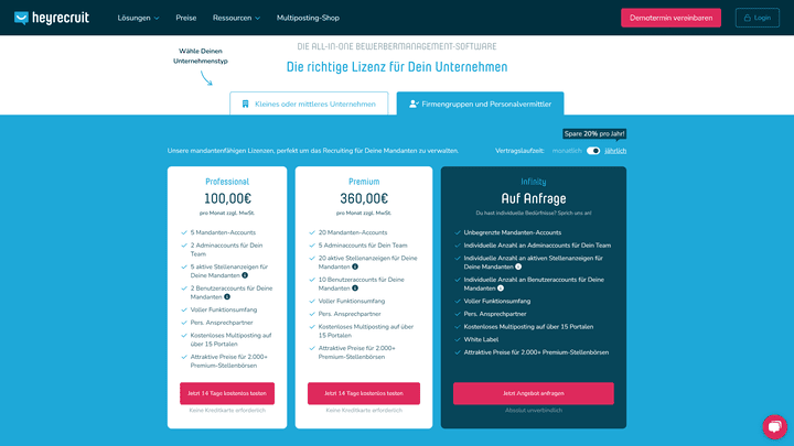 Mit dem größeren Lizenzmodell legen Sie weitere Accounts für Mandant:innen an