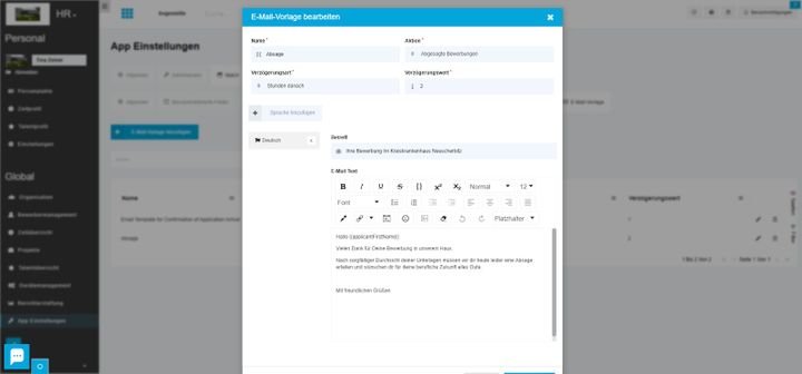 In jacando Match kommunizieren Sie größtenteils per E-Mail mit Ihren KandidatInnen