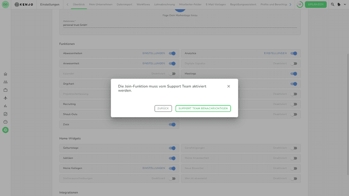 Die JOIN-Integration schalten Sie nicht selbst frei