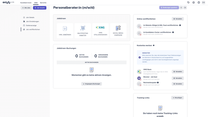 Bei onlyfy kommen zum kostenlosen Reichweitenpaket mit 30 Kanälen noch XING und Monster hinzu