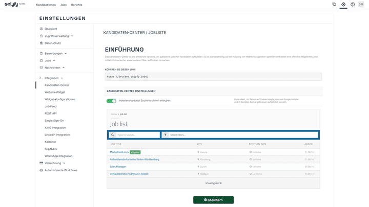 Indexieren Sie Ihr Karriereportal für Google
