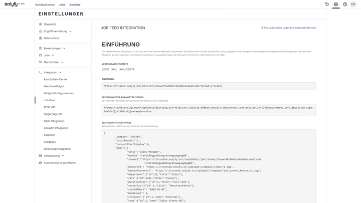 Der Job-Feed bietet Ihnen die kreativste Integrationsmöglichkeit Ihrer offenen Stellen