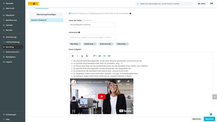 Mit dem richtigen Know-how binden Sie Videos per HTML-Code in Ihre Stellenbeschreibung ein