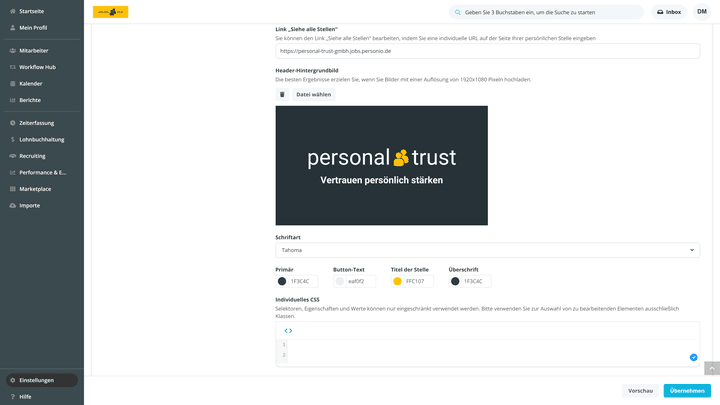 Bearbeiten Sie das Layout der Karriereseite auf Wunsch per CSS