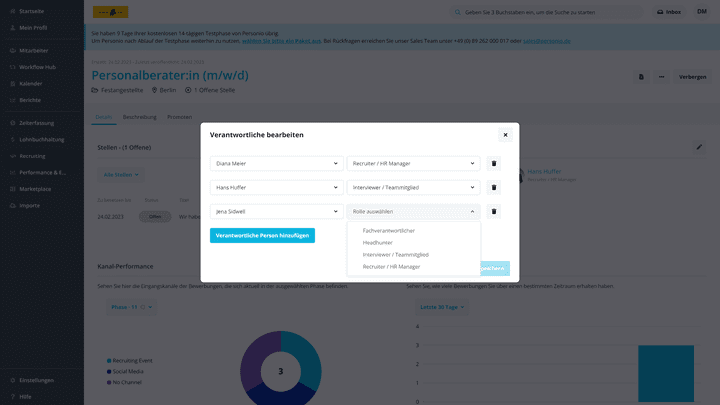 Stellen Sie Ihr Recruiting-Team mit nur wenigen Klicks zusammen