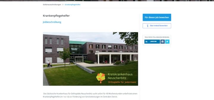 So könnte Ihre Stellenausschreibung auf Ihrer Recruitee-Karriereseite aussehen