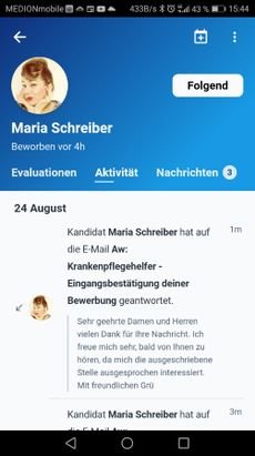 Mit der mobilen Recruitee-App haben Sie auch unterwegs Ihr Recruiting immer in der Hand