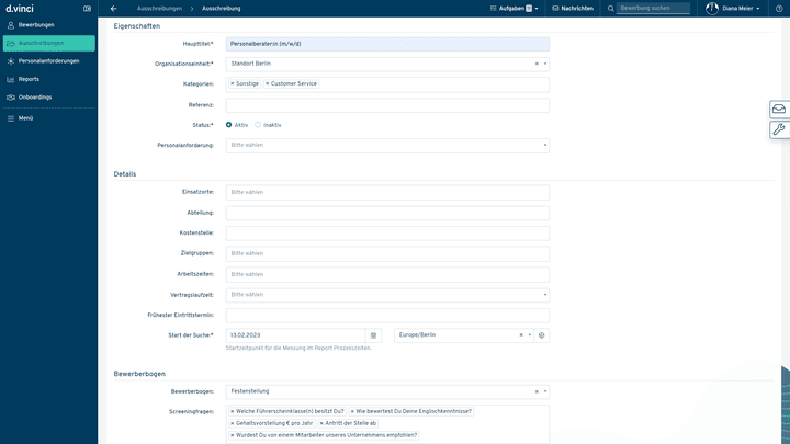Mit d.vinci formulieren Sie mit Ihren Abteilungsleitungen haargenau, wie die Anforderungen an das Personal aussehen