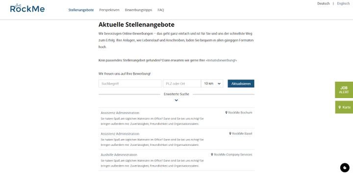 Mit rexx erstellen Sie auf Wunsch auch eine eigene Karriereseite und binden diese auf Ihrer Website ein