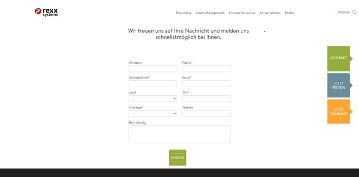 Eine Möglichkeit, mit dem rexx-Support Kontakt aufzunehmen ist das Kontaktformular auf der Anbieterwebsite