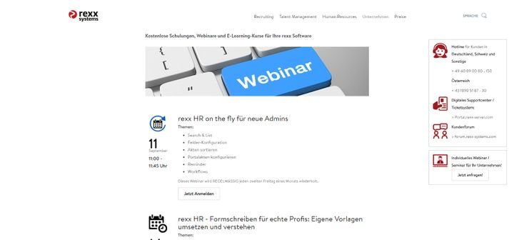 In der rexx Academy lernen Sie in Webinaren und Videokursen alles, was es zur Recruiting-Software zu wissen gibt