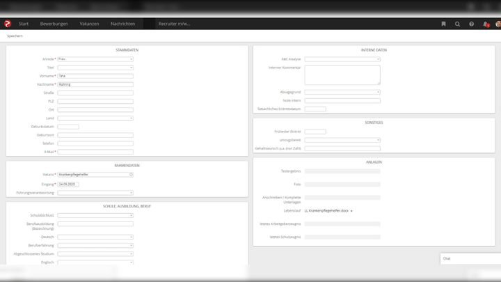 Aus E-Mail- und Post-Bewerbungen legt Rexx automatisch Bewerberprofile an