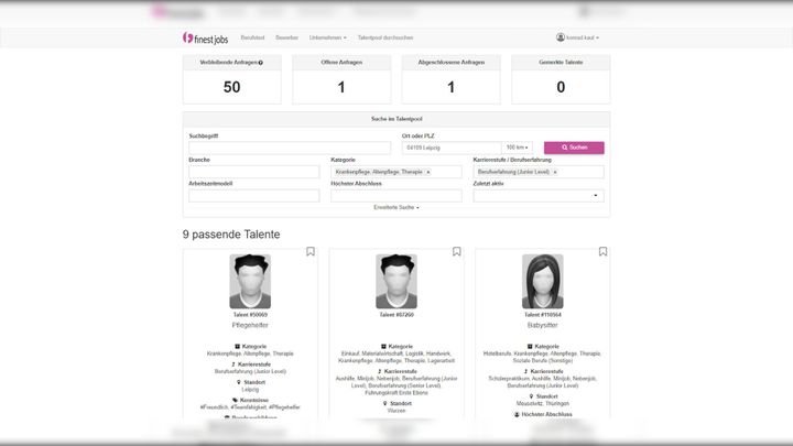 Nutze die Schnittstellen zu LinkedIn, XING oder finest-jobs.com für dein Active Sourcing