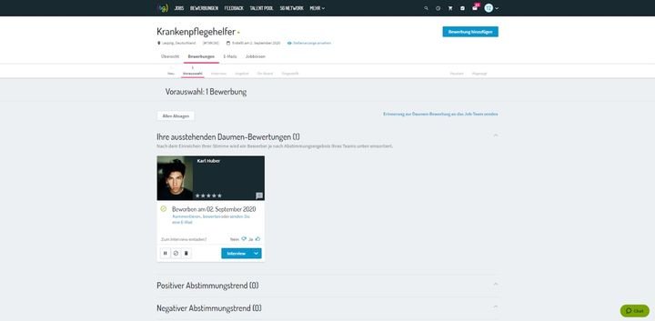 softgarden erinnert Sie an ausstehende Bewertungen und lässt keine BewerberInnen unter den Tisch fallen