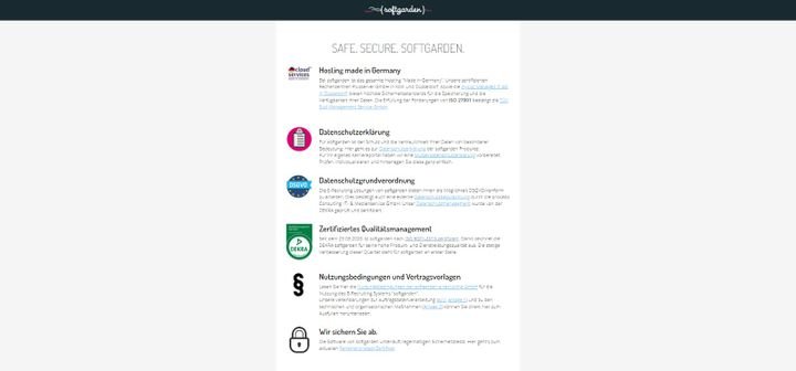 Alle Informationen zum Datenschutz und zur IT-Sicherheit finden Sie auf der softgarden Website