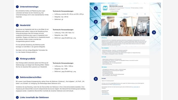 Die Informationen zum Stepstone-Design wurden bereits für Sie in softgarden hinterlegt