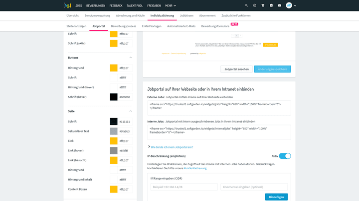 Repräsentieren Sie Ihre Marke durch individuelle Farbeinstellungen