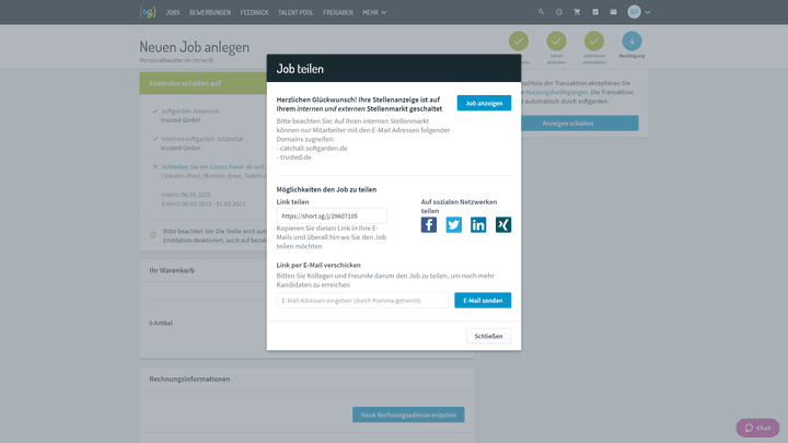 Verbreiten Sie Ihre Stellenangebote mit wenigen Klicks selbst in Ihren Social-Media-Kanälen
