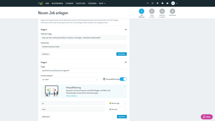 Einfache Antwortmöglichkeiten sorgen für bequeme Bewerbungsprozesse für Kandidat:innen