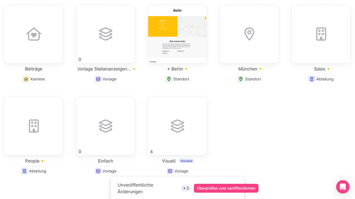 Erstelle unterschiedliche Seiten für jeden Zweck