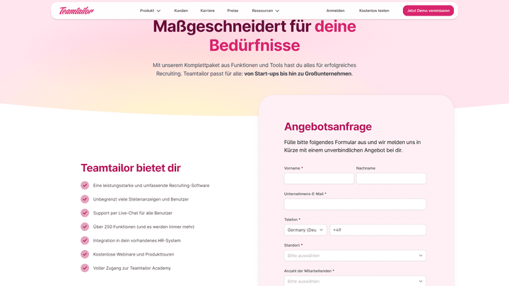 Teamtailor bringt eine ganze Menge Leistung mit, aber zu welchem Preis?