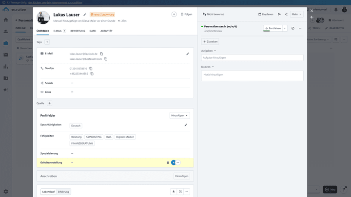 Zuverlässige CV-Parser wie der von Recruitee nehmen Ihnen manuelle Handgriffe ab