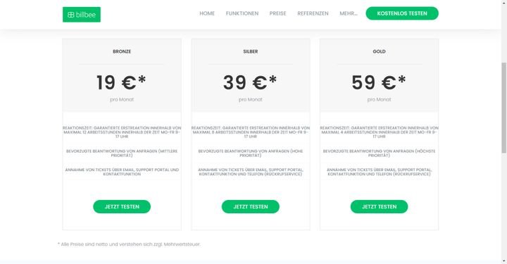 Billbee lässt sich den Premium-Support einiges kosten