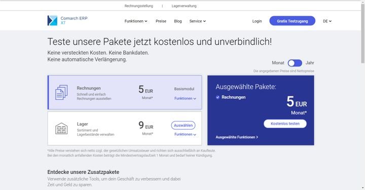 Die Preise von Comarch ERP XT