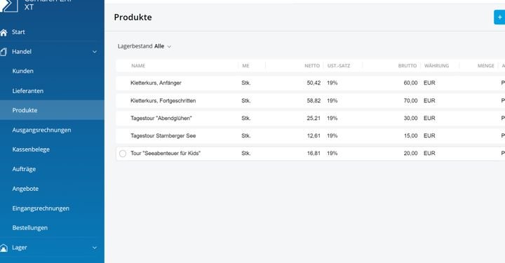 Mithilfe von Spezialfunktionen legen Sie beispielsweise Artikellisten an oder erledigen Ihre Lagerverwaltung