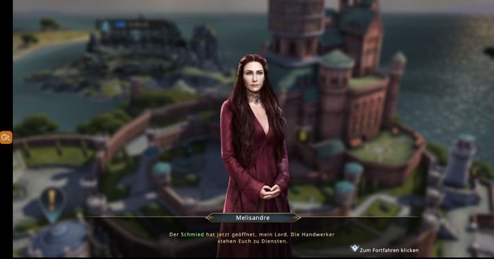 Lady Melisandre führt Sie durch die Hauptstory und dient Ihnen als Helferin im Tutorial