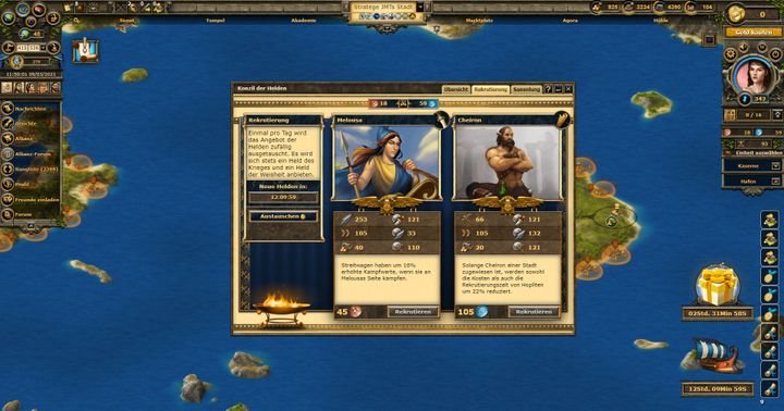 Beschwören Sie legendäre Helden als Unterstützung und leveln Sie diese auf